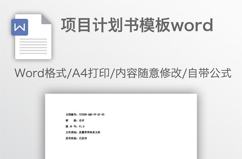 项目计划书模板word