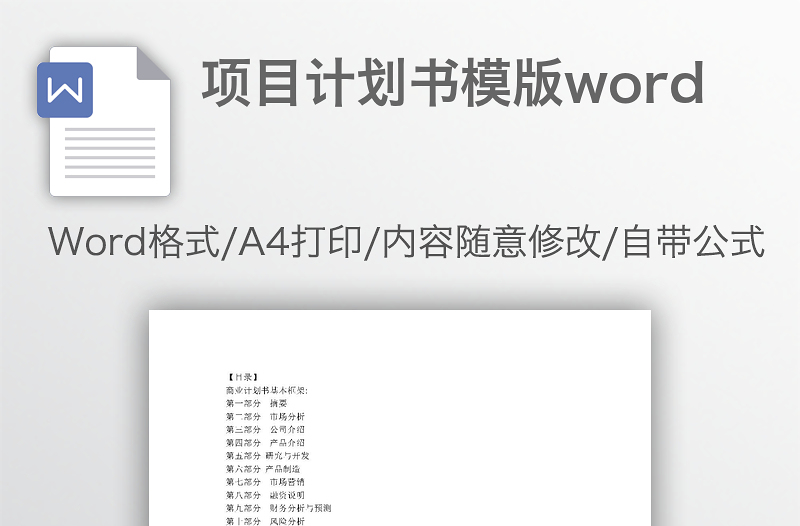 项目计划书模版word