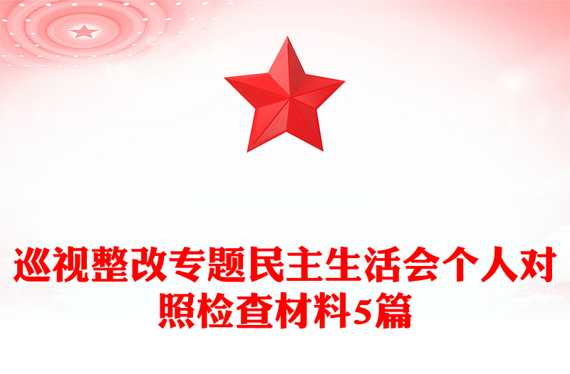 巡视整改专题民主生活会个人对照检查材料范文5篇