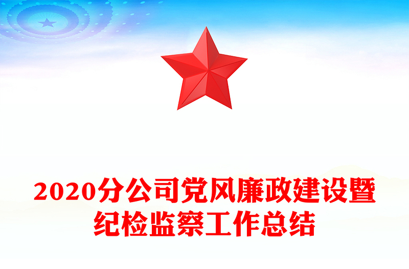 2020分公司党风廉政建设暨纪检监察工作总结