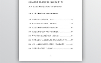 2011年大学生暑期社会实践报告