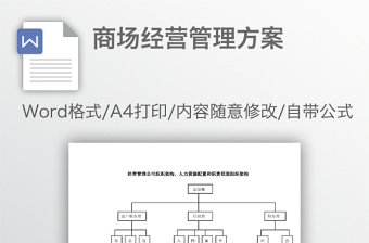 商场经营管理方案模板