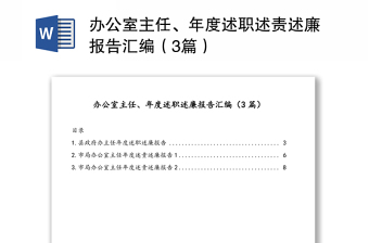 办公室主任、年度述职述责述廉报告合集（3篇）