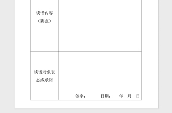 2024年党风廉政建设谈话记录表范本