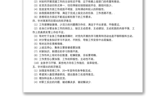 20**年组织生活会相互提出的批评意见合集