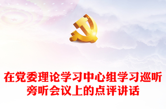 在党委理论学习中心组学习巡听旁听会议上的点评讲话范本