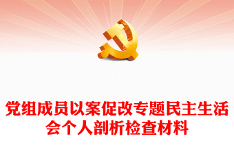 党组成员以案促改专题民主生活会个人剖析检视材料汇总