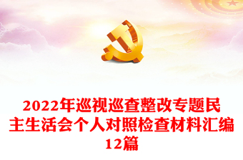 2024年巡视巡查整改专题民主生活会个人对照检查材料汇编12篇