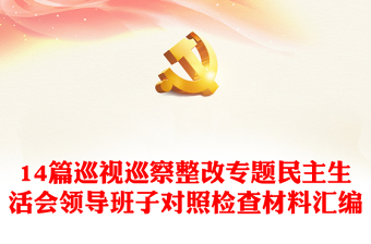 14篇巡视巡察整改专题民主生活会领导班子对照检查材料范文合集