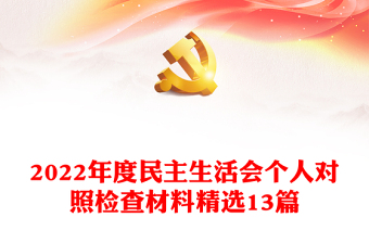 2024年度民主生活会个人对照检查材料精选13篇