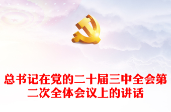 总书记在党的二十届三中全会第二次全体会议上的讲话宣讲稿