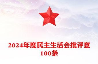 2024年度民主生活会批评意100条材料