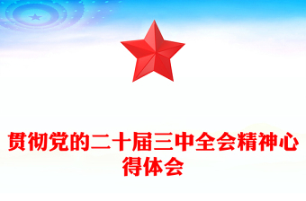 贯彻党的二十届三中全会精神心得体会材料