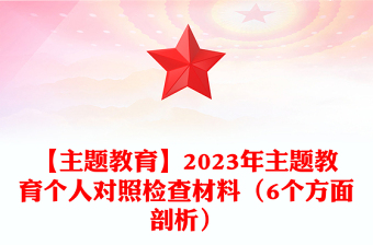 2023对照检查材料