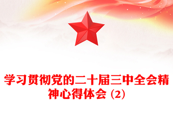 学习贯彻党的二十届三中全会精神心得体会 (2)材料