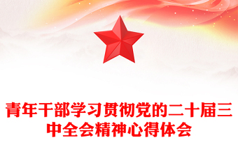 青年干部学习贯彻党的二十届三中全会精神心得体会材料