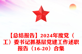 【总结word模板报告word模板】2024年度党（工）委书记抓基层党建工作述职报告word模板（16-20）合集